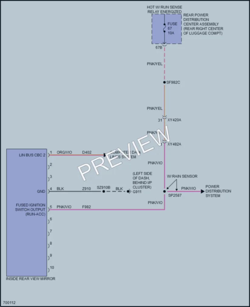 2021 Dodge Challenger Power Mirrors wiring diagram preview