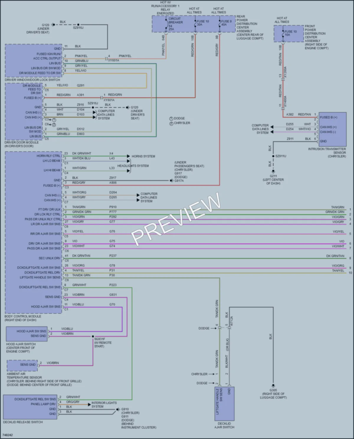2021 Dodge Charger Anti Theft wiring diagram preview