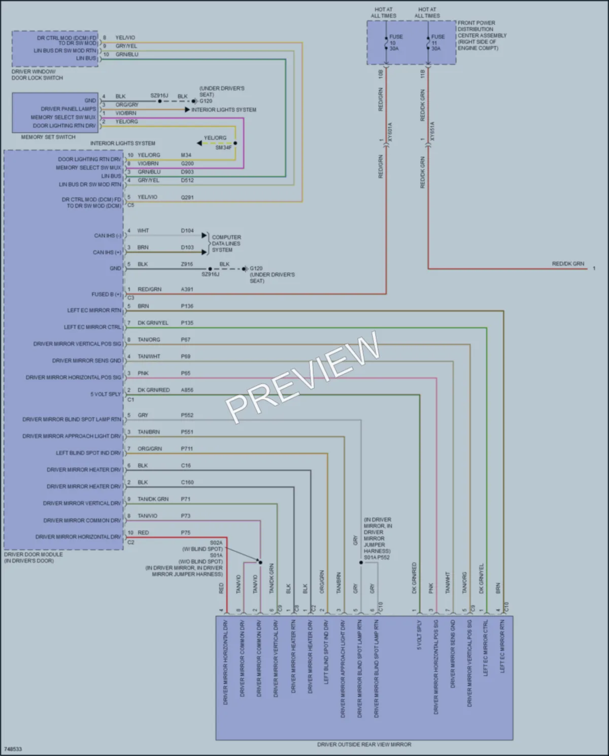 2021 Dodge Charger Memory Systems wiring diagram preview