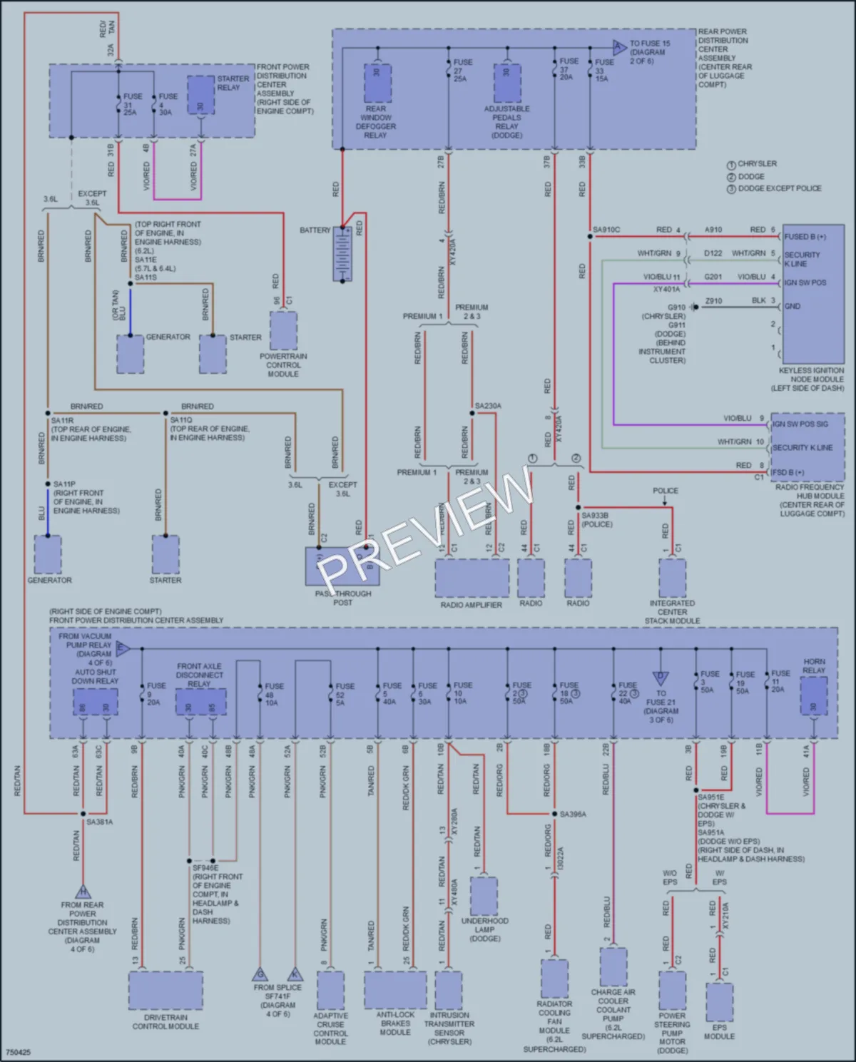 2021 Dodge Charger Power Distribution wiring diagram preview
