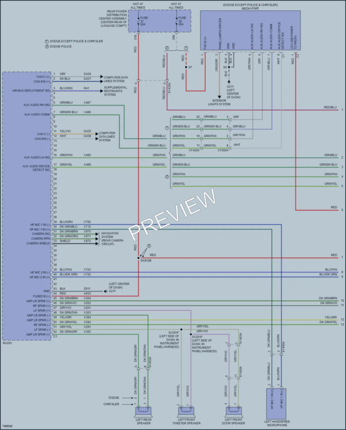 2021 Dodge Charger Radio wiring diagram preview