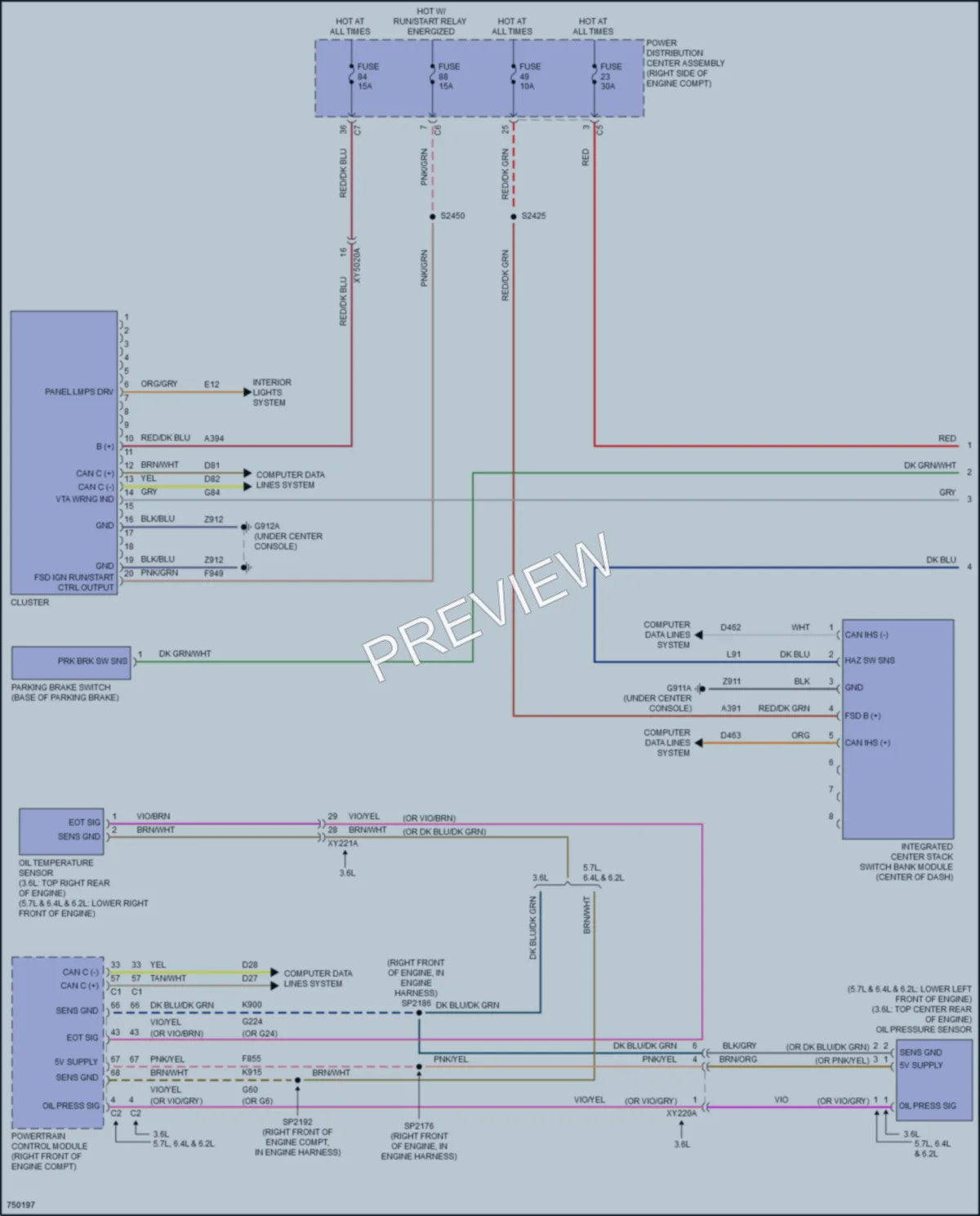 2021 Dodge Durango Instrument Cluster wiring diagram preview