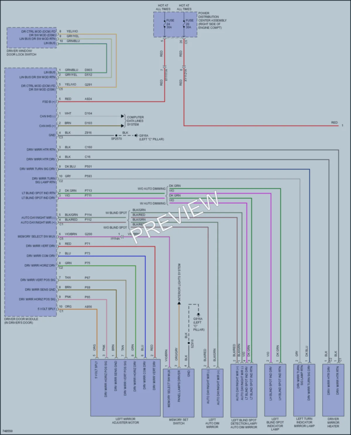 2021 Dodge Durango Memory Systems wiring diagram preview
