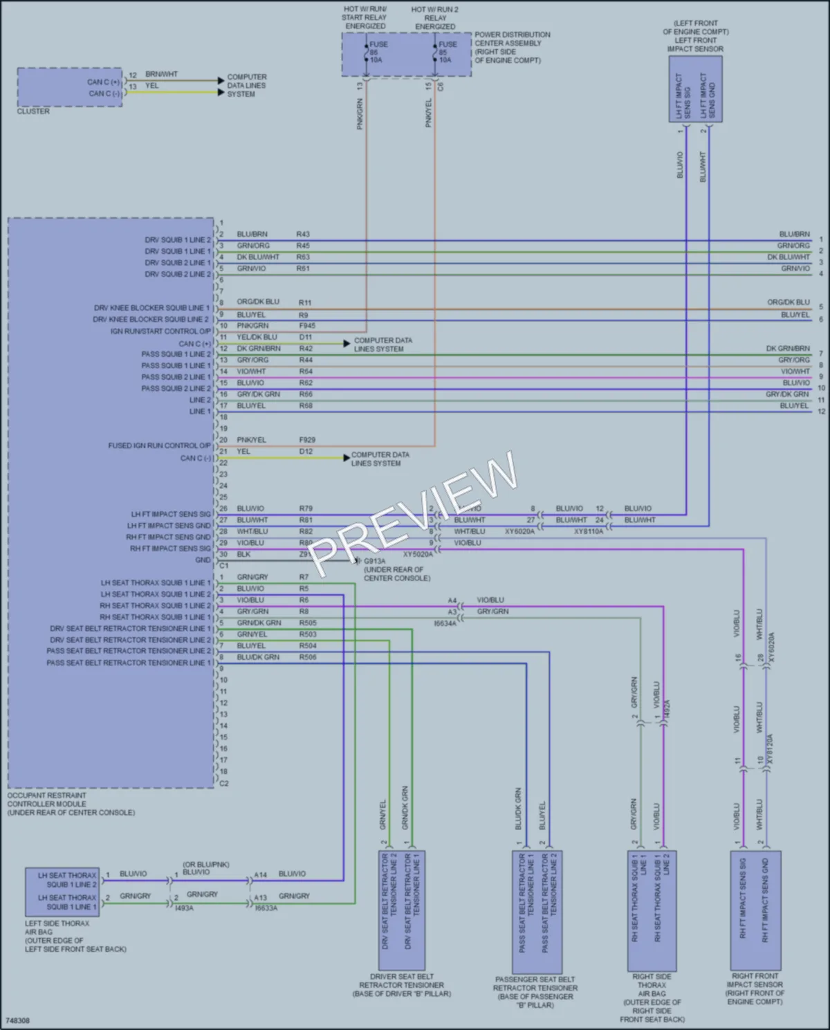 2021 Dodge Durango Supplemental Restraints wiring diagram preview