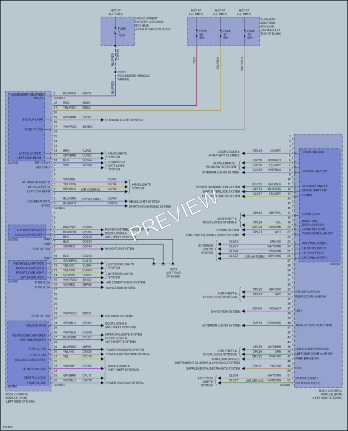 2021 Ford 150Transit Body Control Modules wiring diagram preview