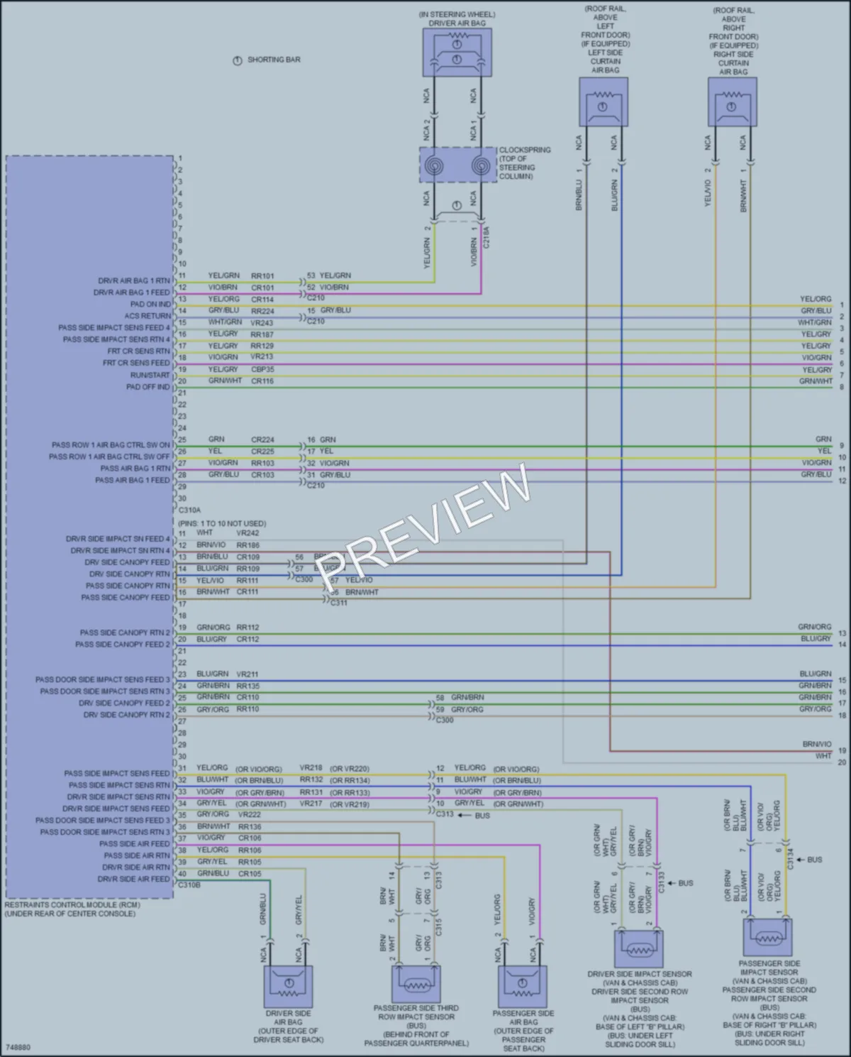 2021 Ford 150Transit Supplemental Restraints wiring diagram preview