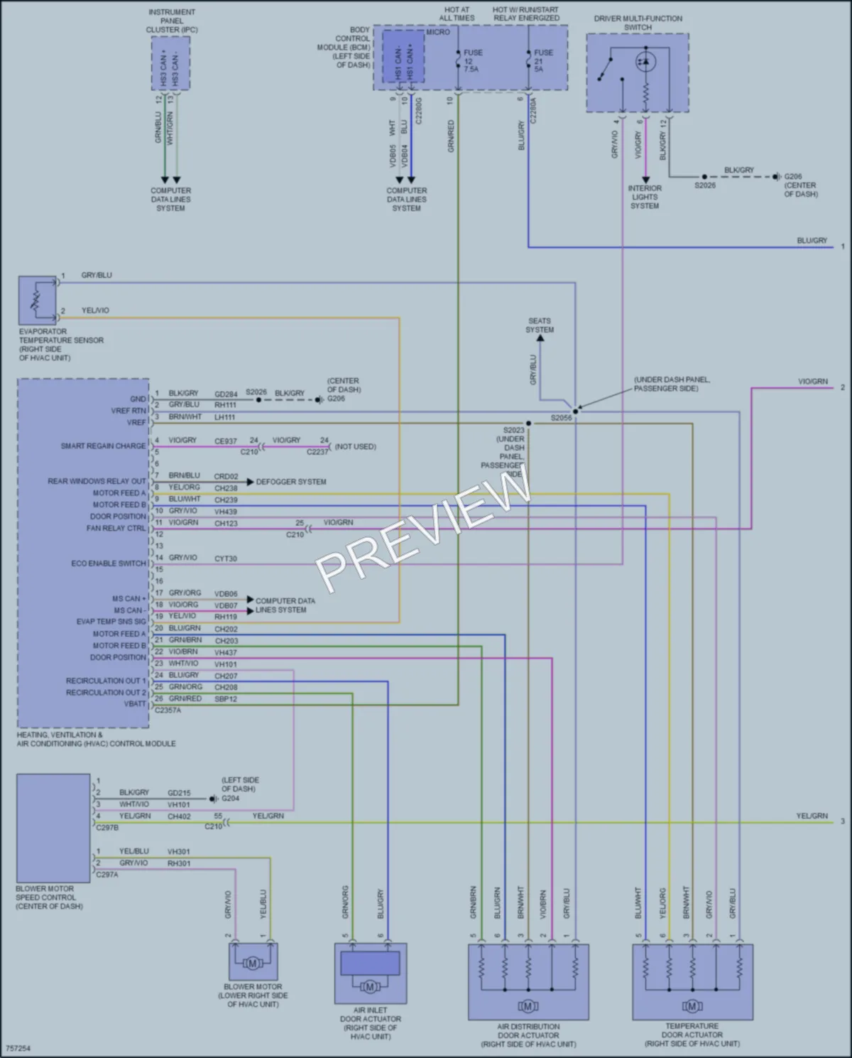 2021 Ford 250Transit Air Conditioning wiring diagram preview