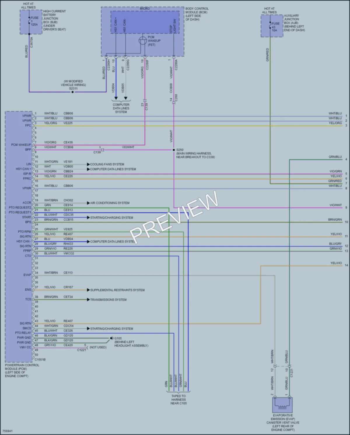 2021 Ford 250Transit Engine Performance wiring diagram preview