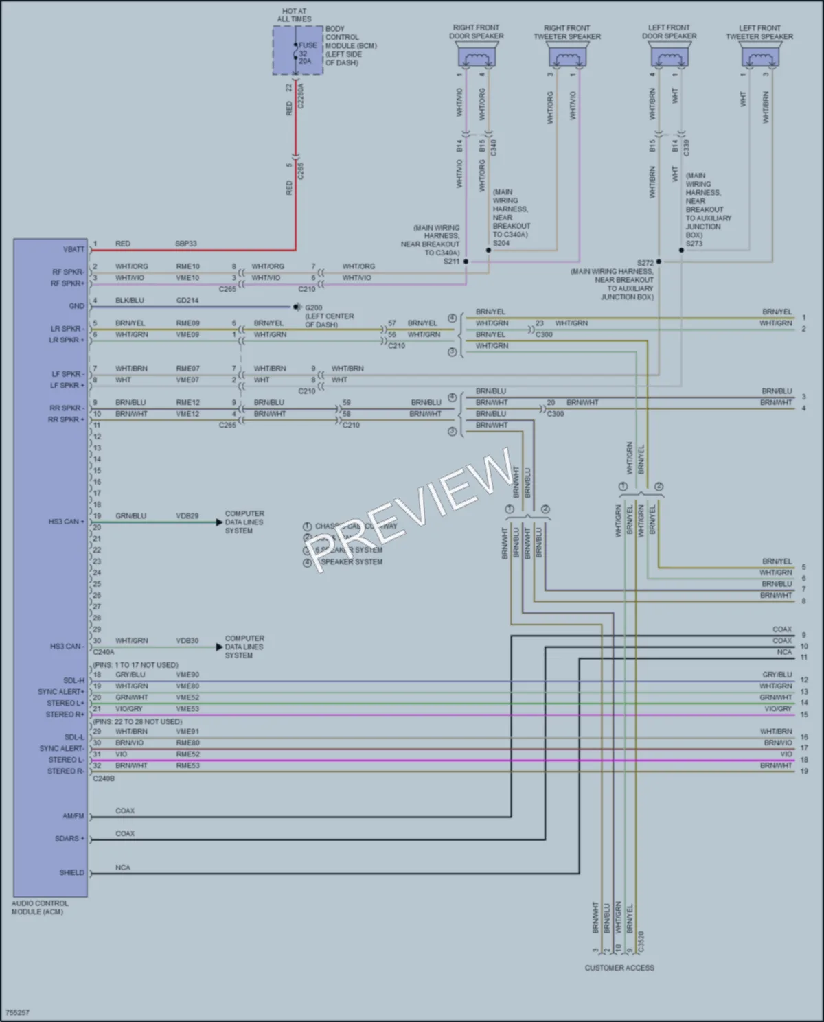 2021 Ford 250Transit Radio wiring diagram preview