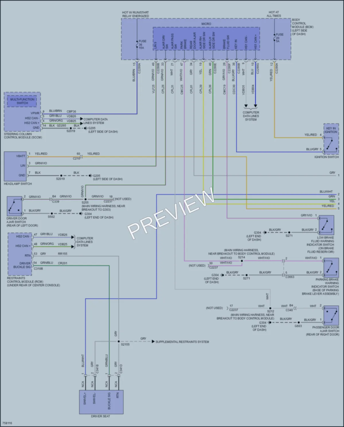 2021 Ford 250Transit Warning Systems wiring diagram preview