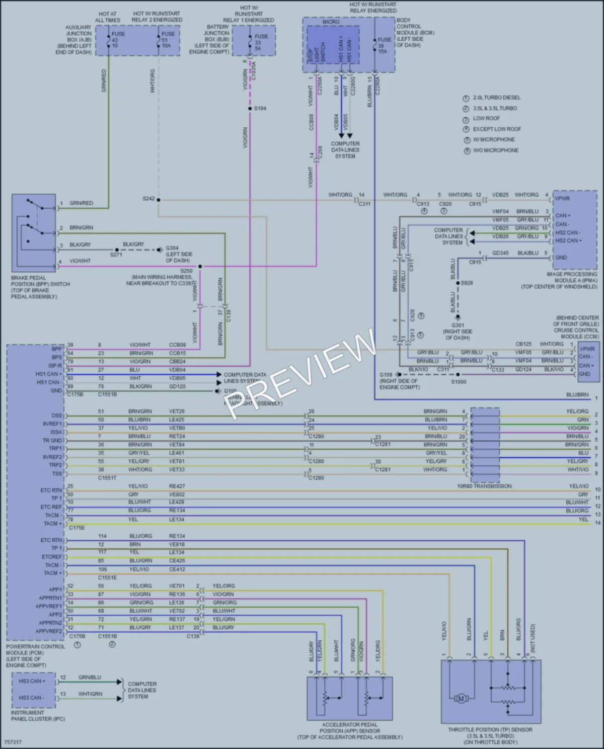 2021 Ford 350HDTransit Cruise Control wiring diagram preview