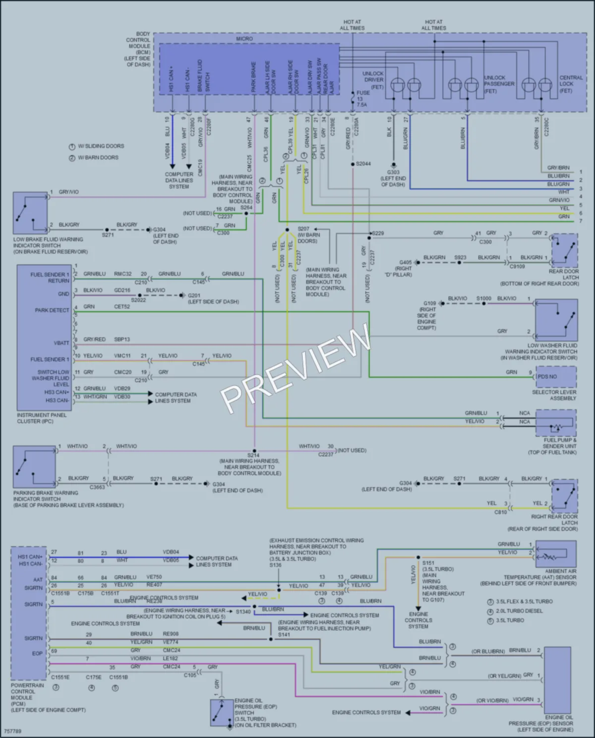2021 Ford 350HDTransit Instrument Cluster wiring diagram preview