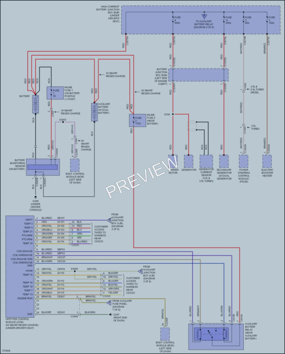 2021 Ford 350Transit Power Distribution wiring diagram preview