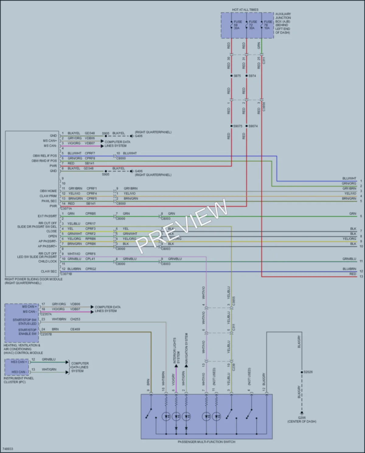 2021 Ford 350Transit Trunk Tailgate Fuel Door wiring diagram preview