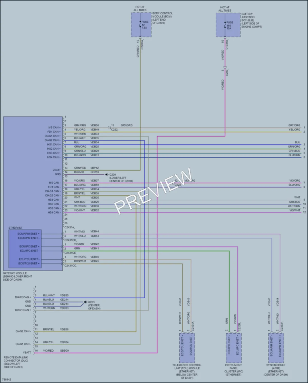2021 Ford Bronco Computer Data Lines wiring diagram preview