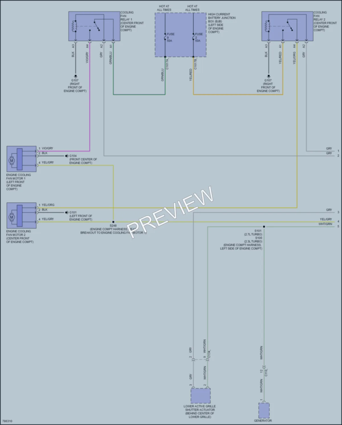 2021 Ford Bronco Cooling Fan wiring diagram preview