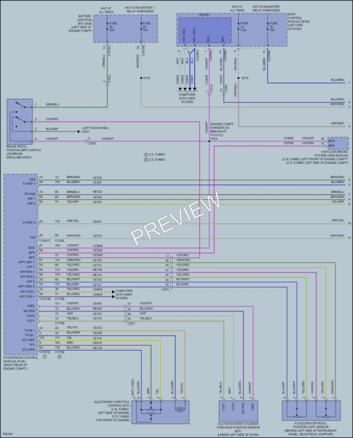2021 Ford Bronco Cruise Control wiring diagram preview