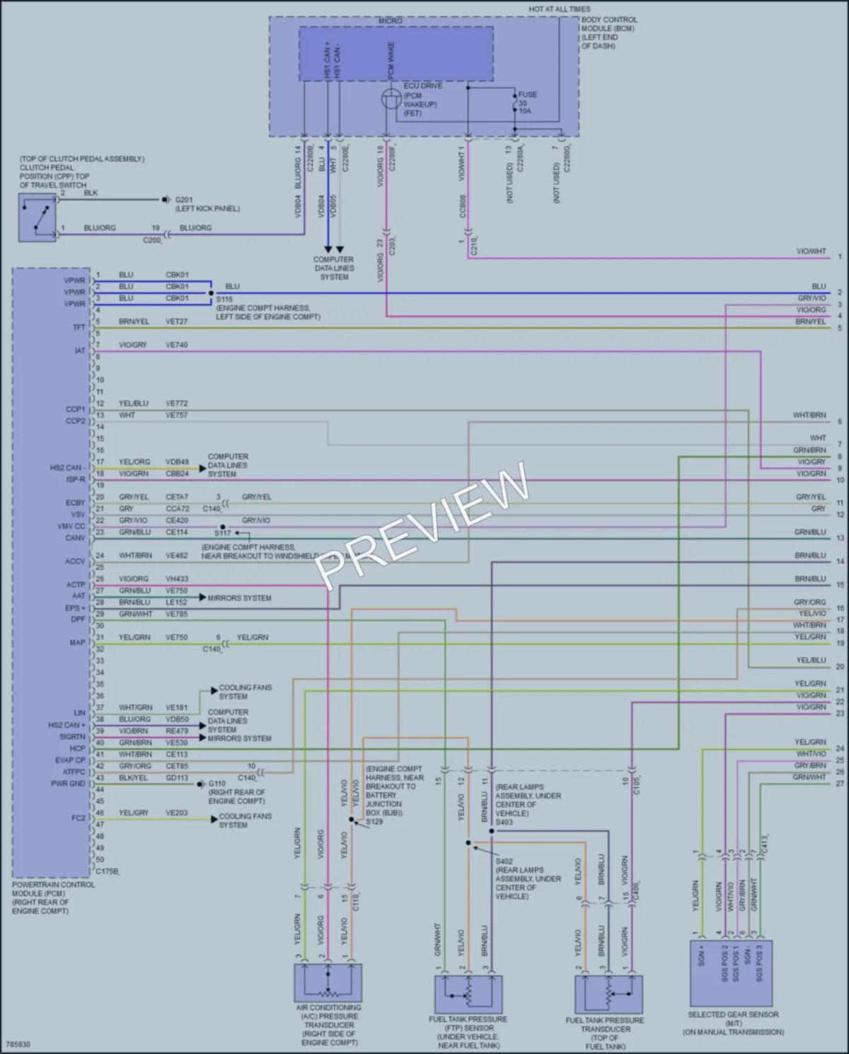 2021 Ford Bronco Engine Performance wiring diagram preview