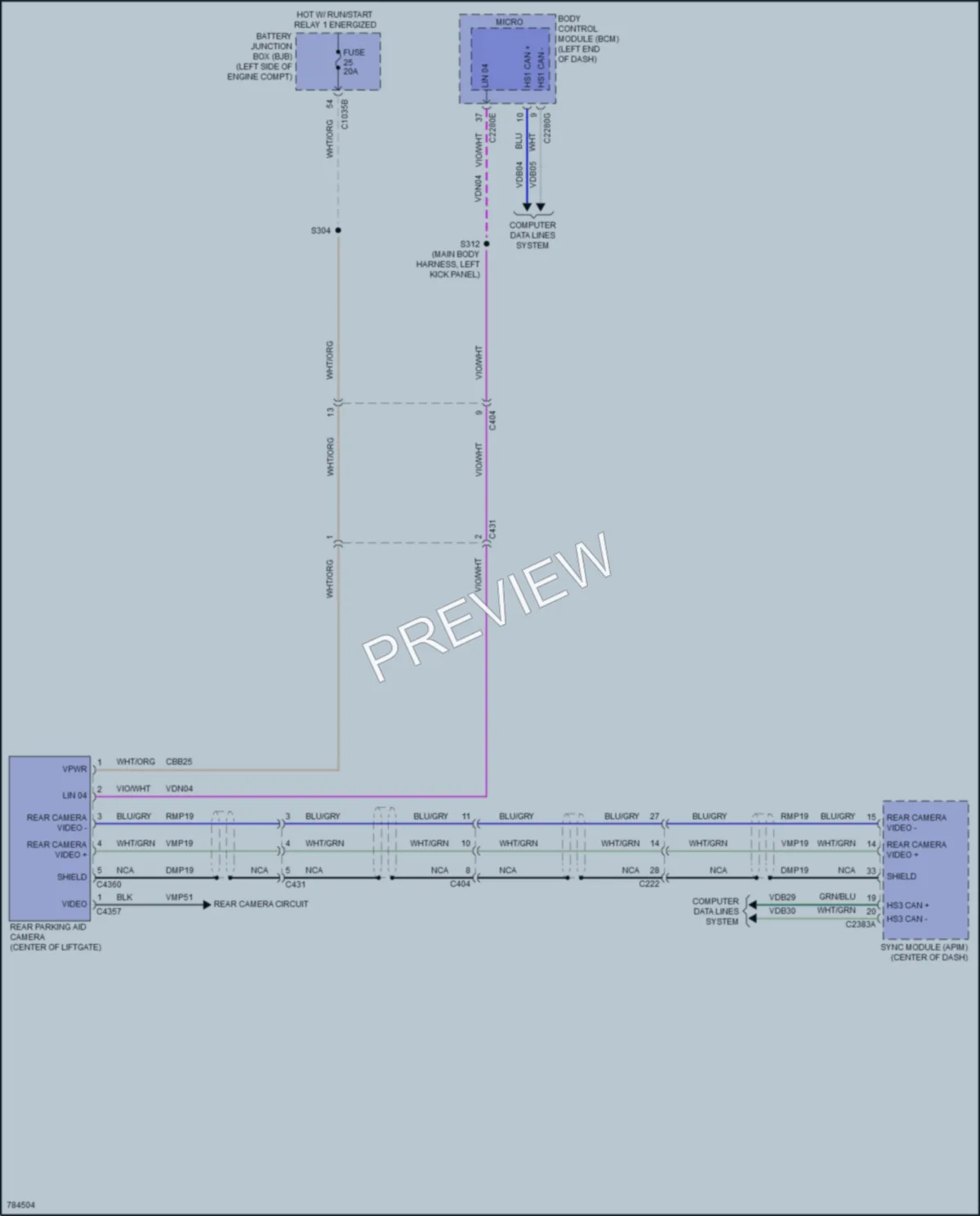 2021 Ford Bronco Navigation wiring diagram preview