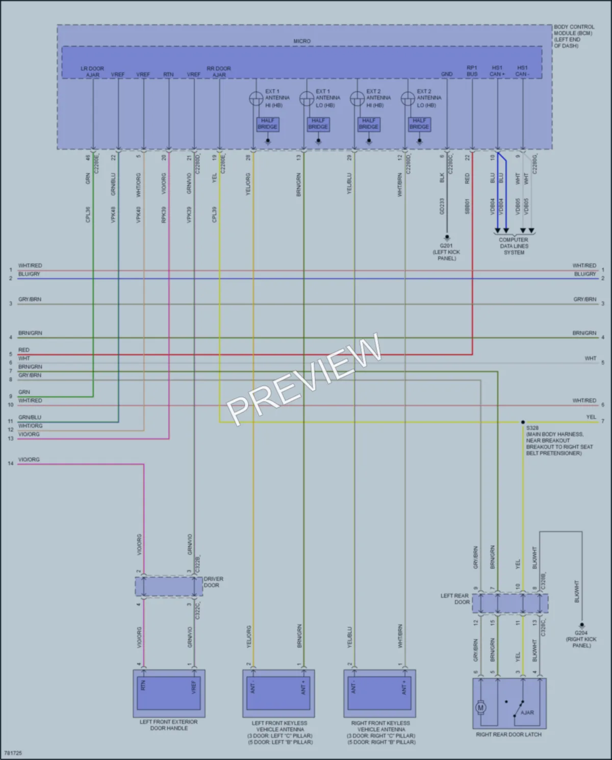2021 Ford Bronco Power Door Locks wiring diagram preview