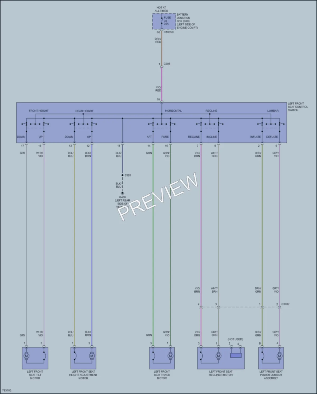 2021 Ford Bronco Power Seats wiring diagram preview