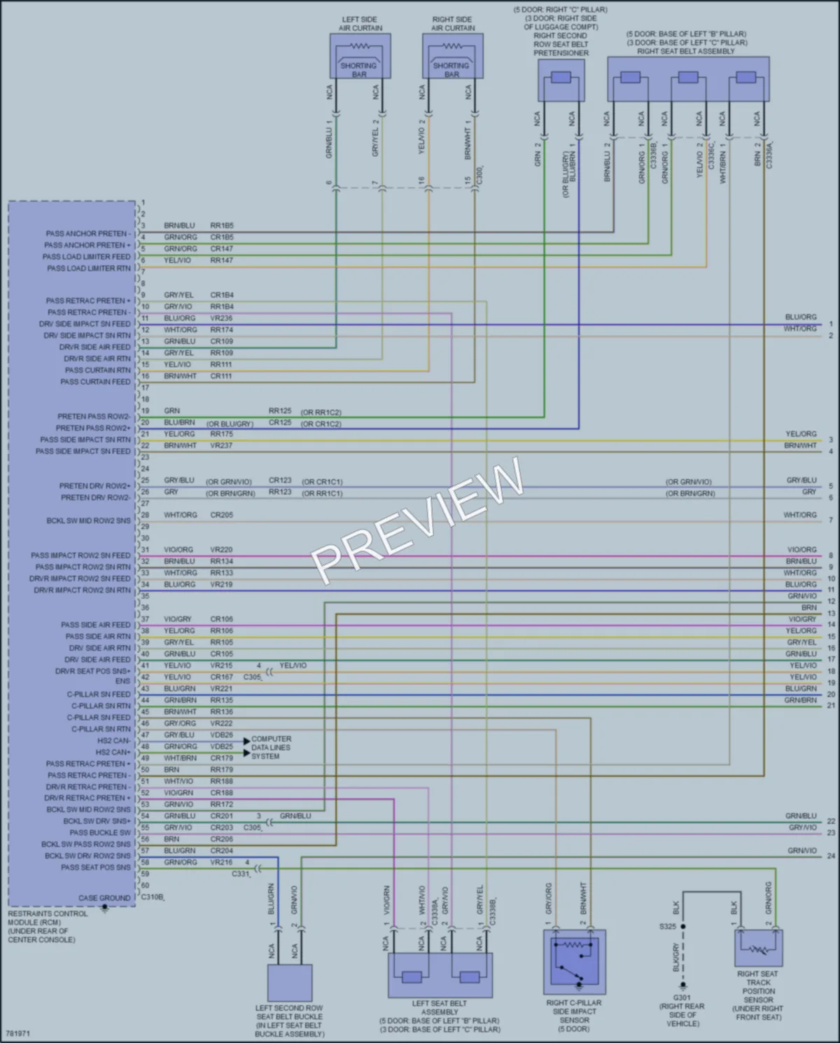 2021 Ford Bronco Supplemental Restraints wiring diagram preview
