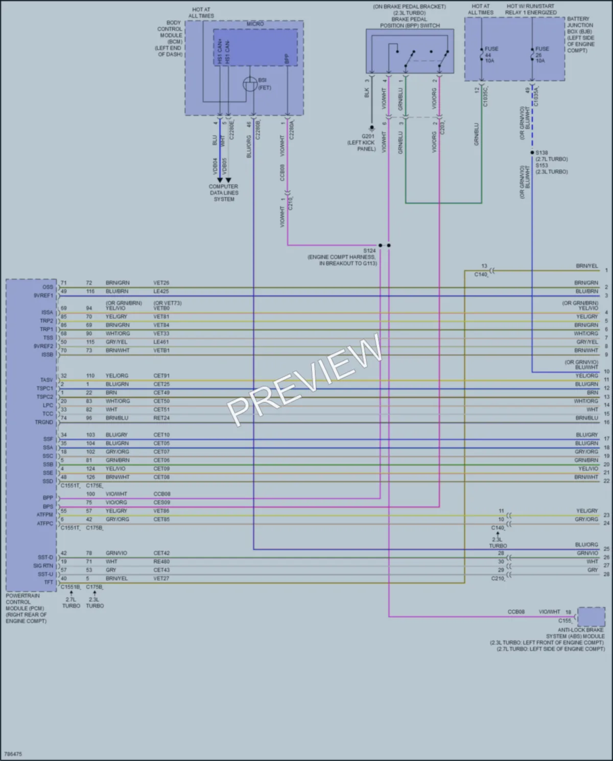 2021 Ford Bronco Transmission wiring diagram preview