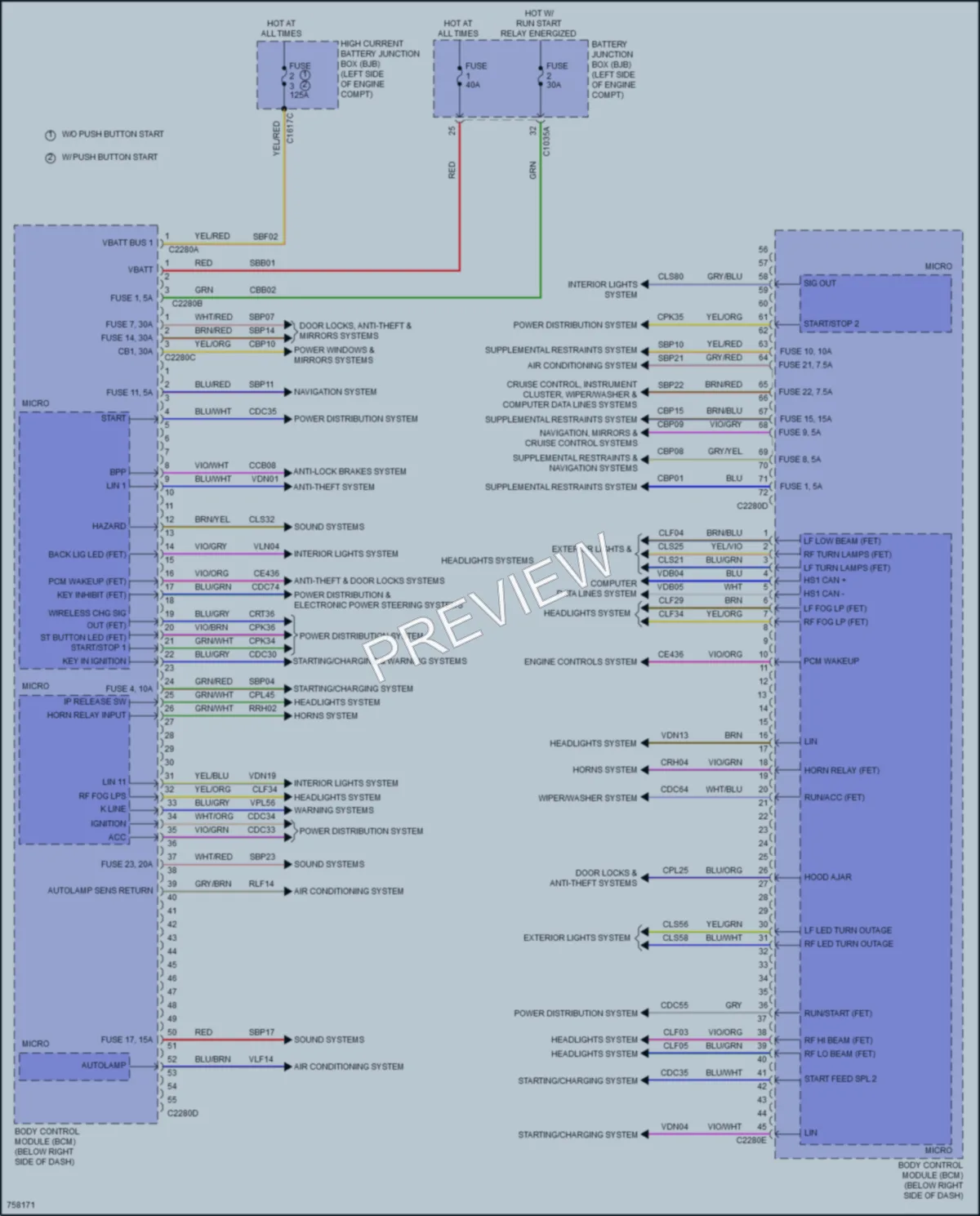 2021 Ford BroncoSport Body Control Modules wiring diagram preview
