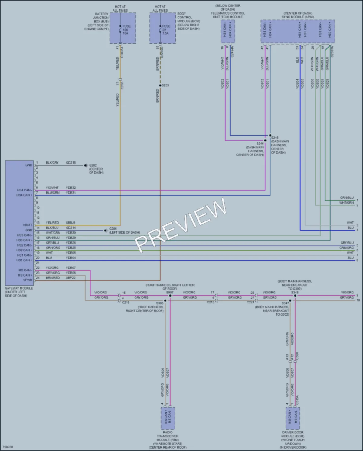 2021 Ford BroncoSport Computer Data Lines wiring diagram preview