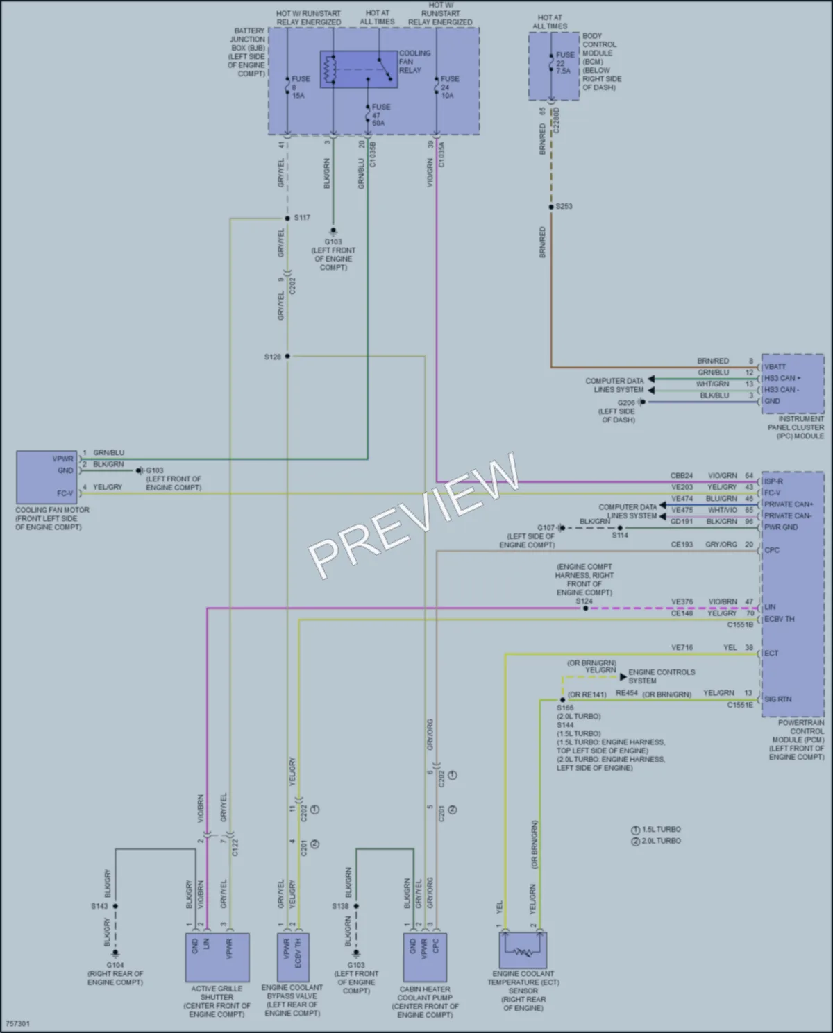 2021 Ford BroncoSport Cooling Fan wiring diagram preview