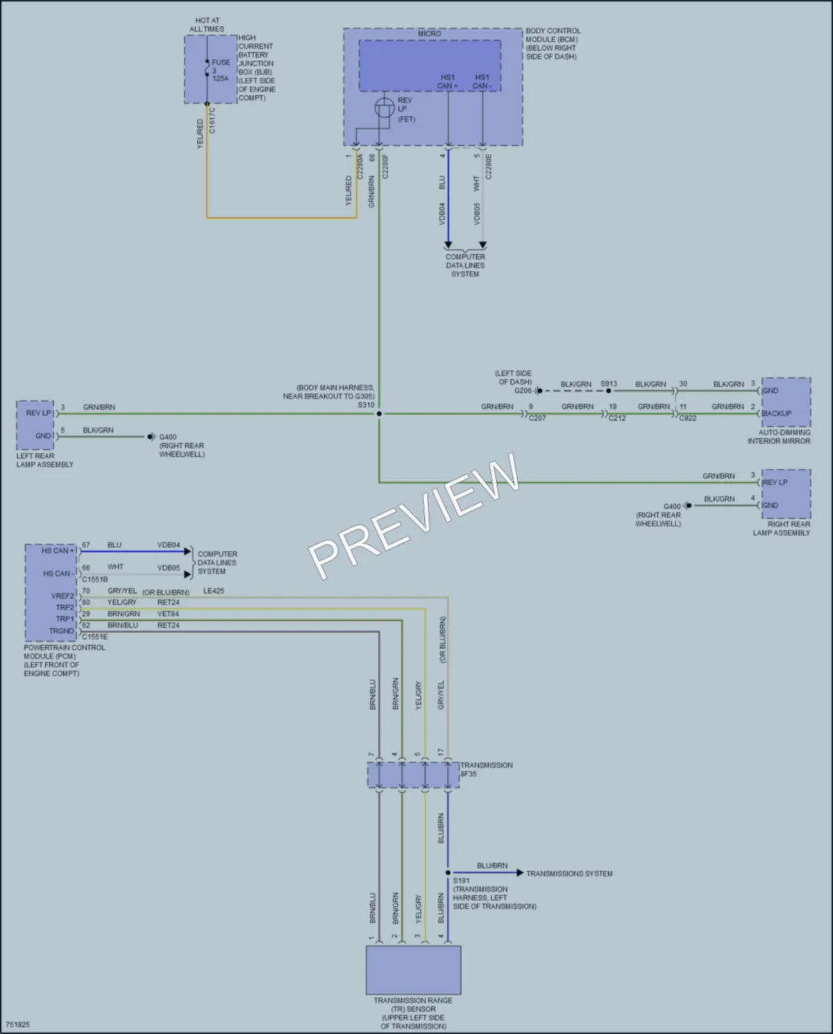 2021 Ford BroncoSport Exterior Lights wiring diagram preview