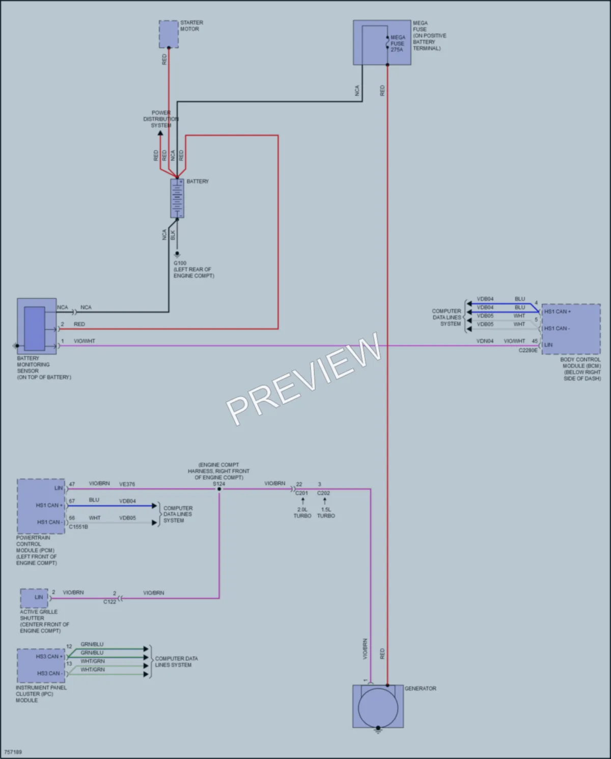 2021 Ford BroncoSport Starting Charging wiring diagram preview