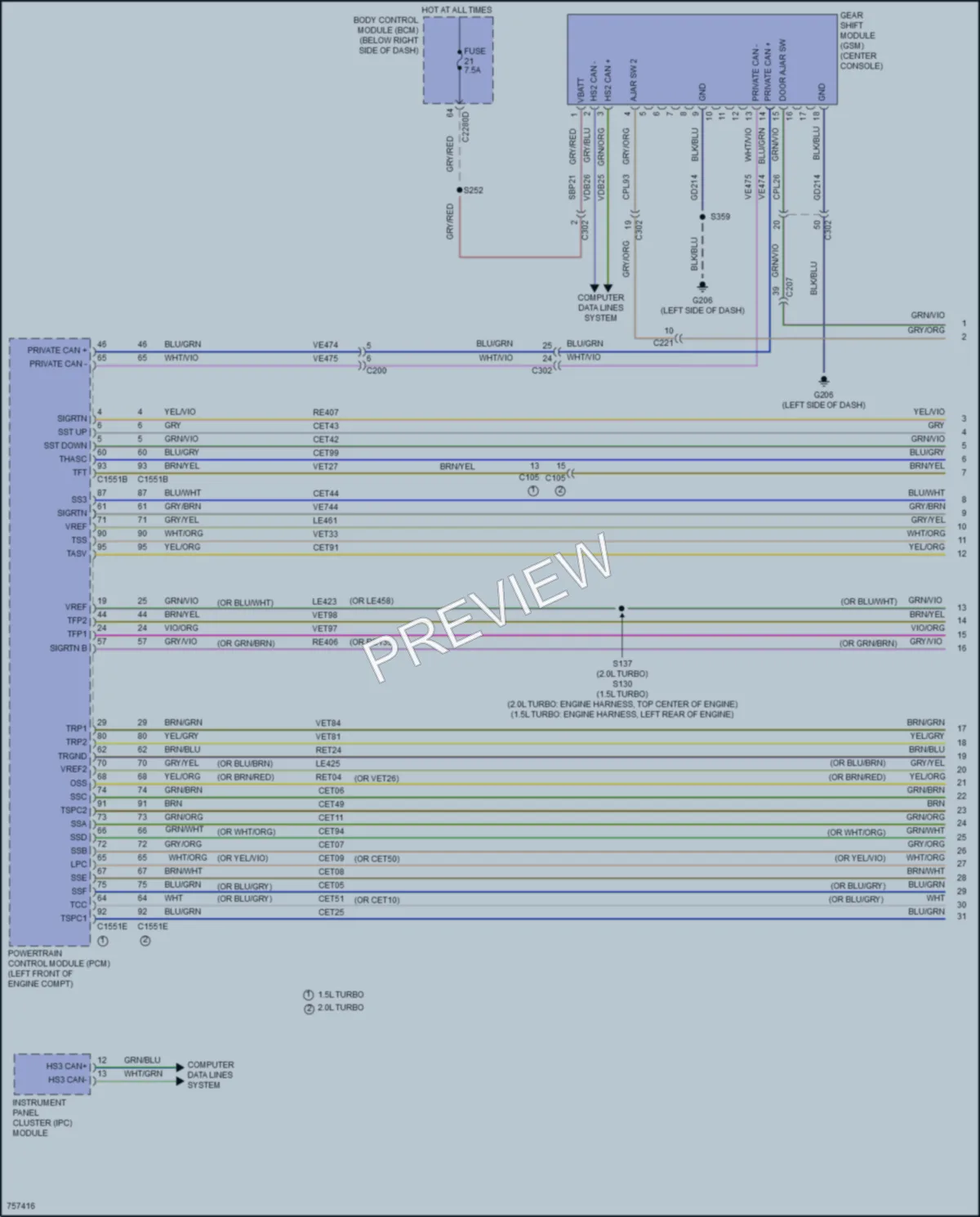2021 Ford BroncoSport Transmission wiring diagram preview