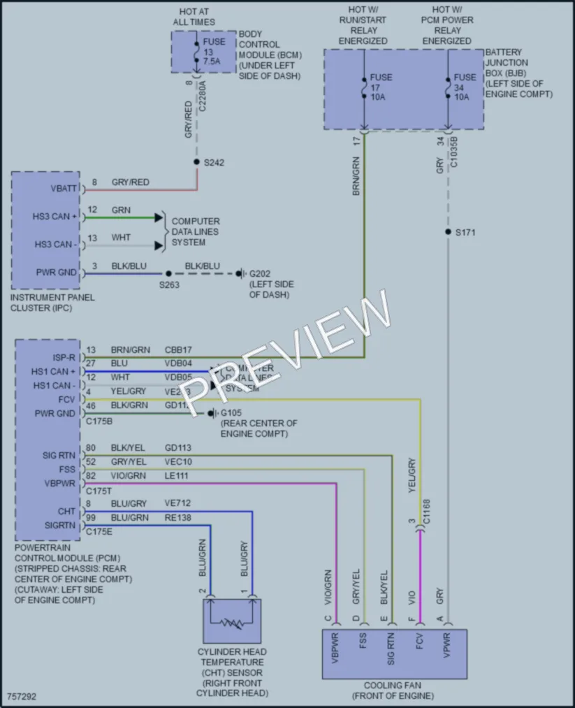 2021 Ford E350Econoline Cooling Fan wiring diagram preview