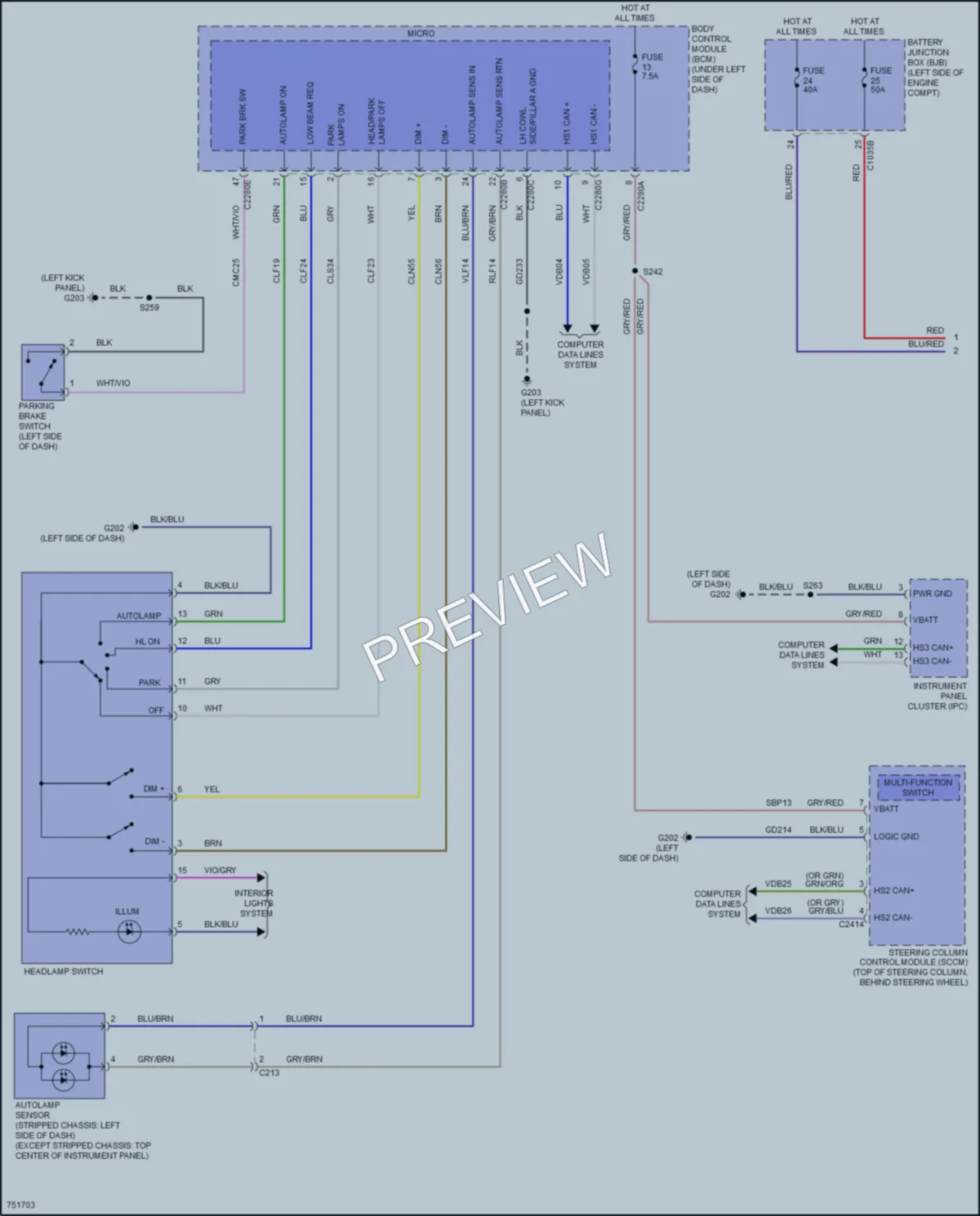2021 Ford E350Econoline Headlights wiring diagram preview