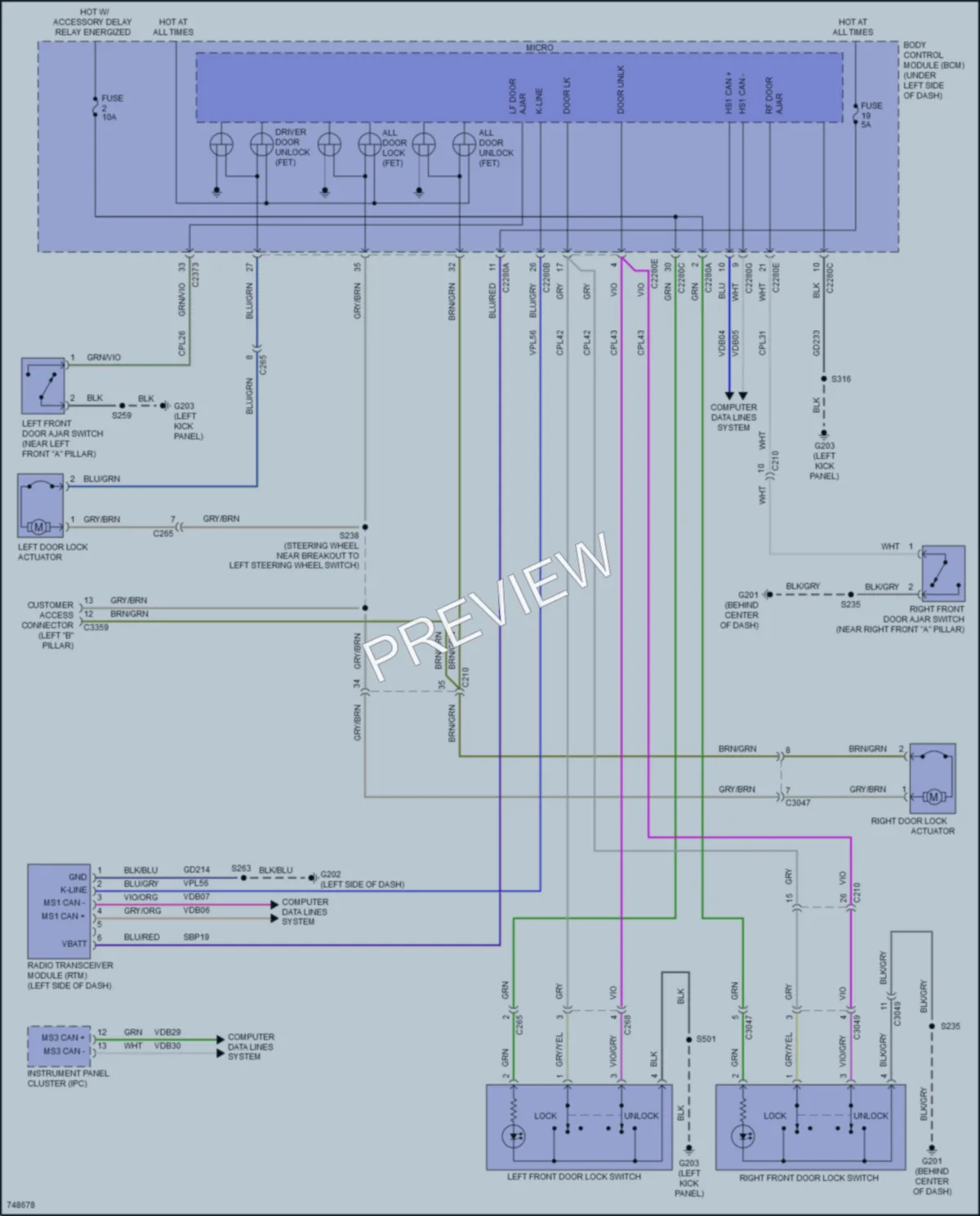 2021 Ford E350Econoline Power Door Locks wiring diagram preview