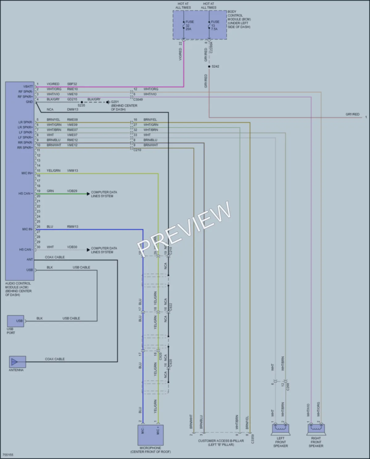 2021 Ford E350Econoline Radio wiring diagram preview