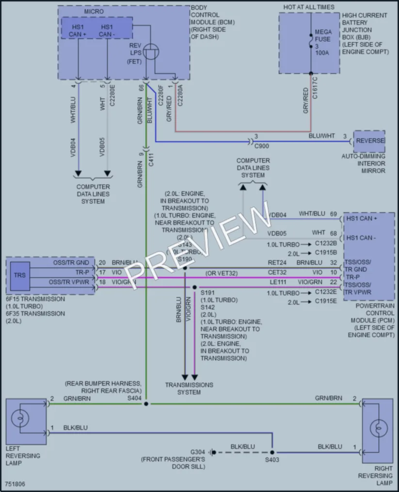 2021 Ford EcoSport Exterior Lights wiring diagram preview