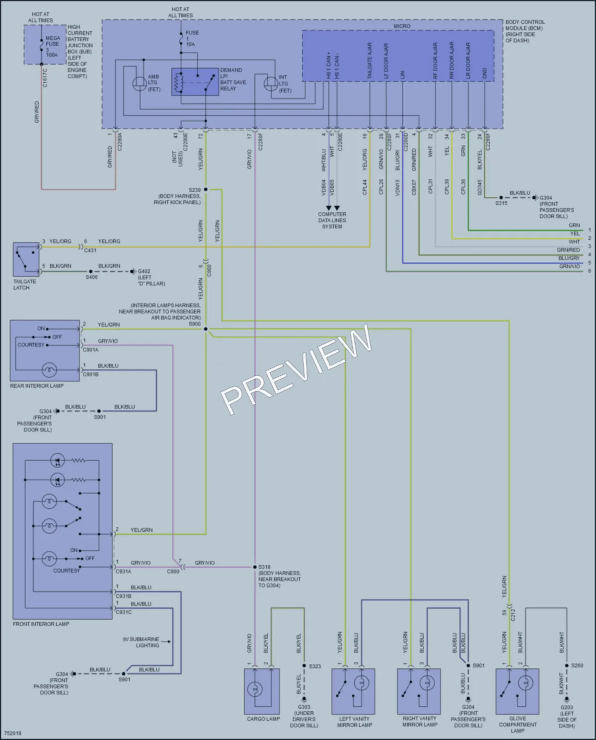 2021 Ford EcoSport Interior Lights wiring diagram preview