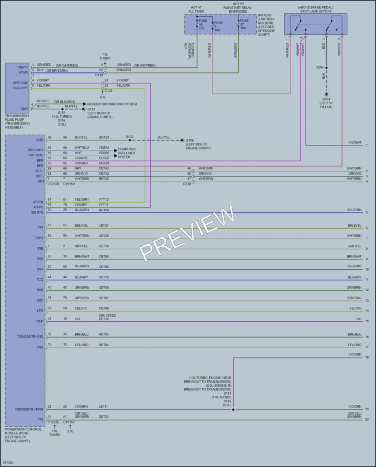 2021 Ford EcoSport Transmission wiring diagram preview