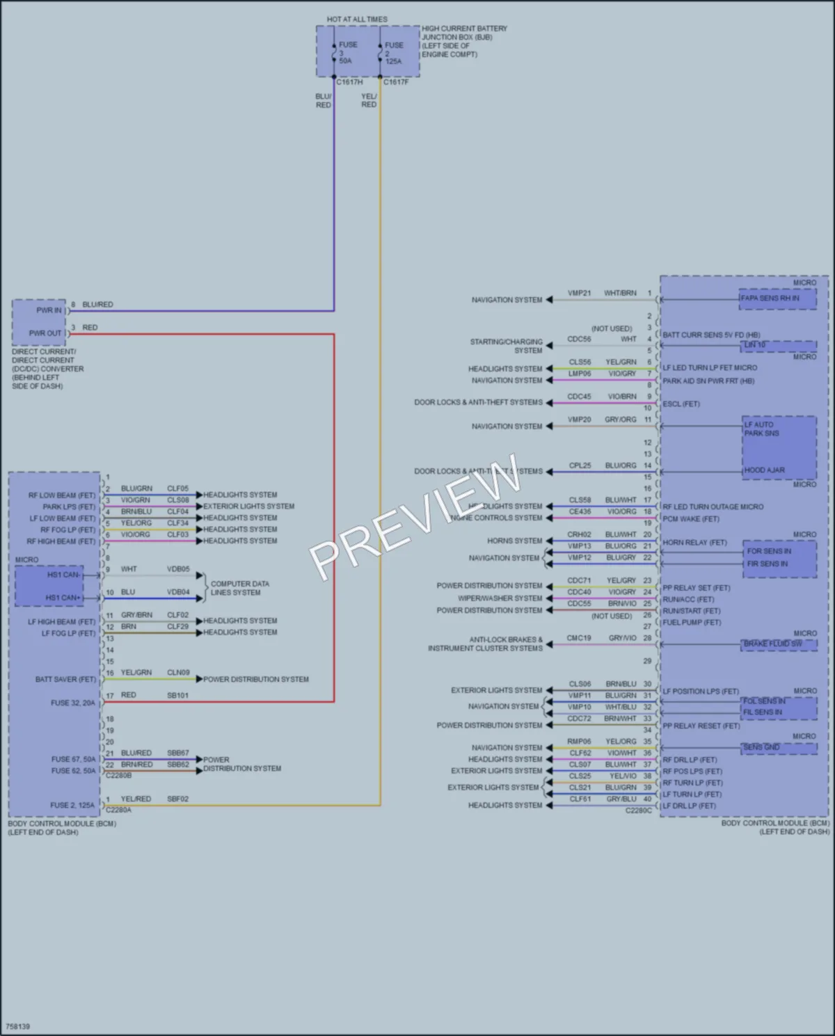 2021 Ford Edge Body Control Modules wiring diagram preview
