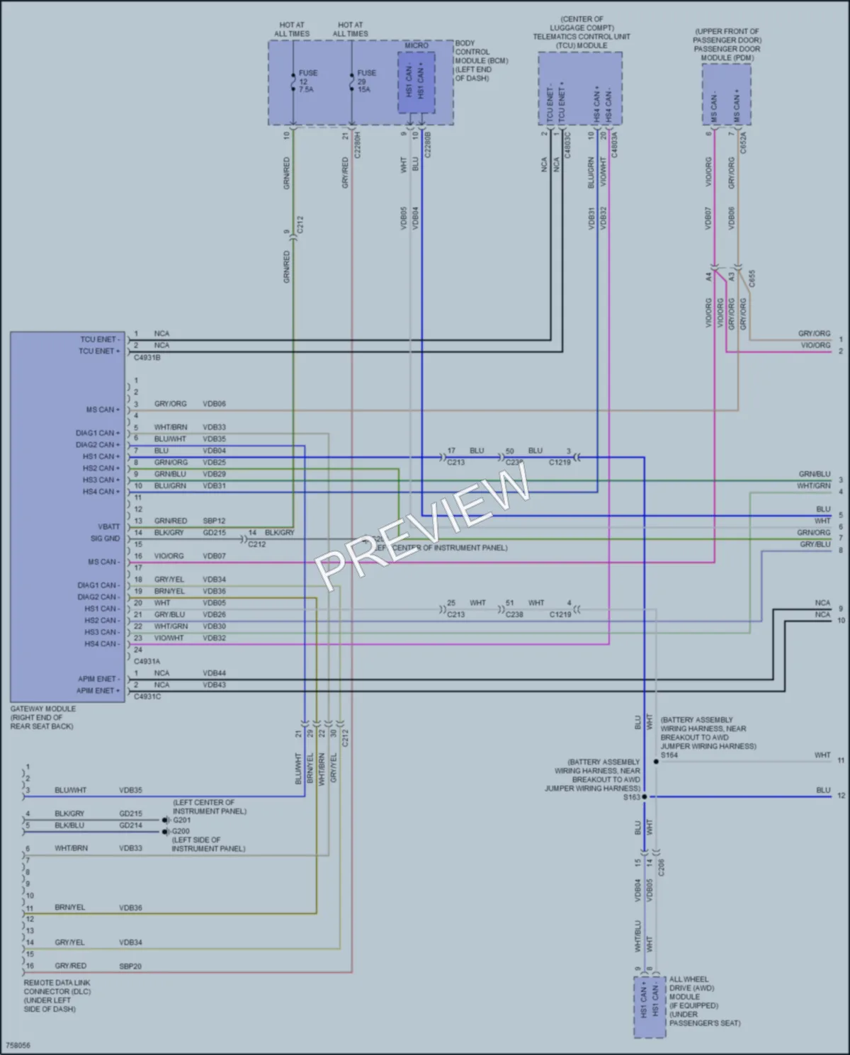 2021 Ford Edge Computer Data Lines wiring diagram preview