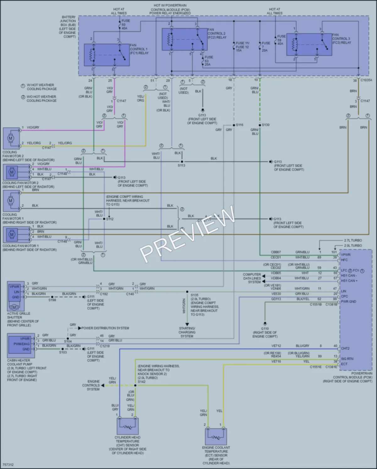 2021 Ford Edge Cooling Fan wiring diagram preview