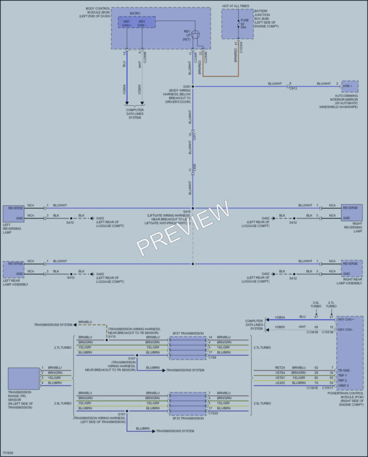 2021 Ford Edge Exterior Lights wiring diagram preview