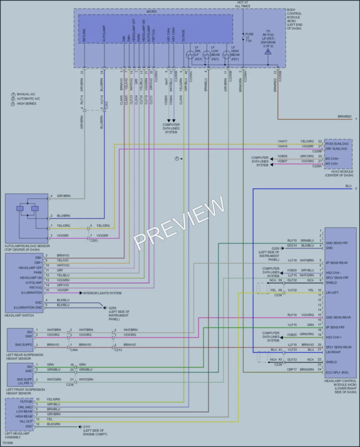 2021 Ford Edge Headlights wiring diagram preview