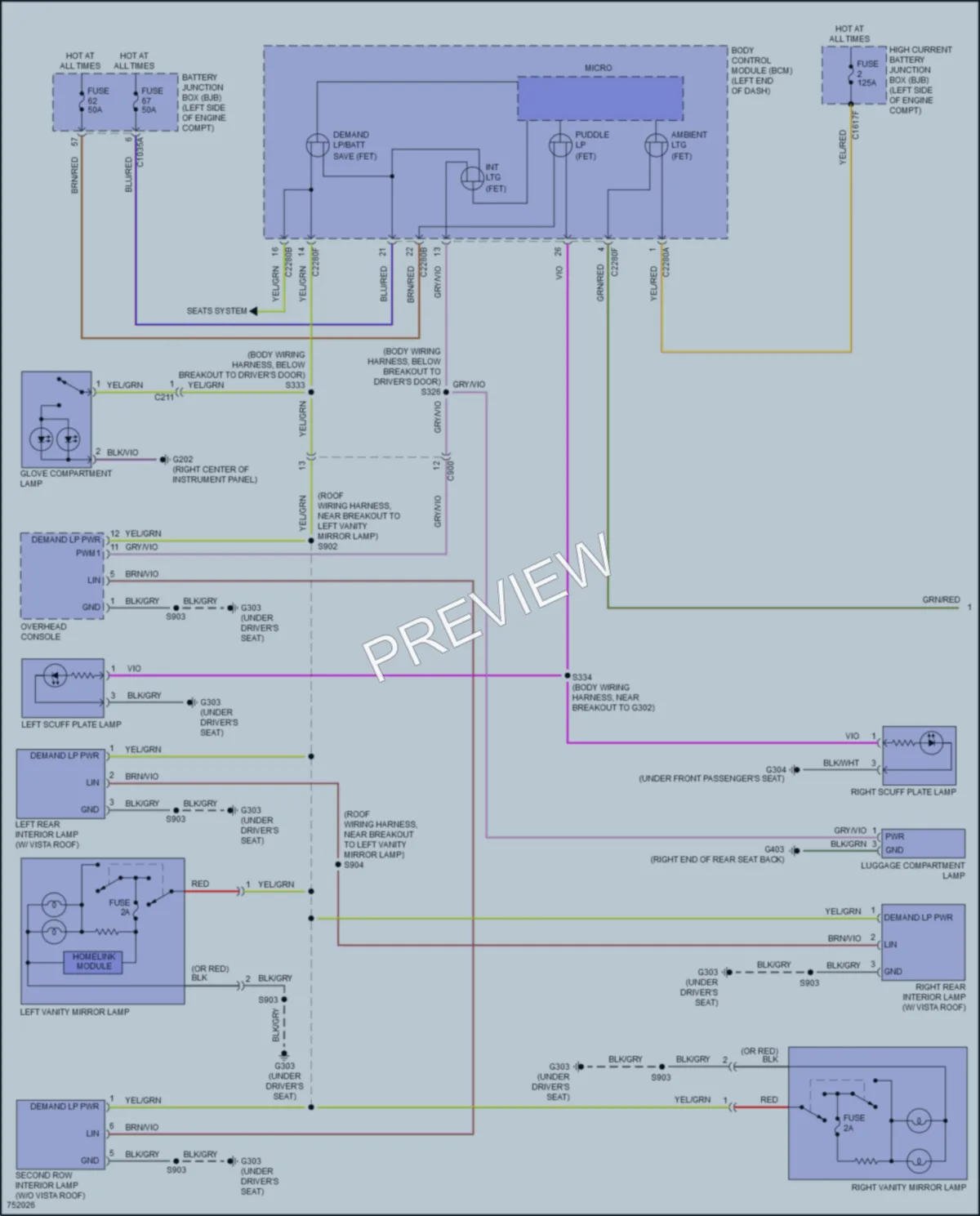 2021 Ford Edge Interior Lights wiring diagram preview