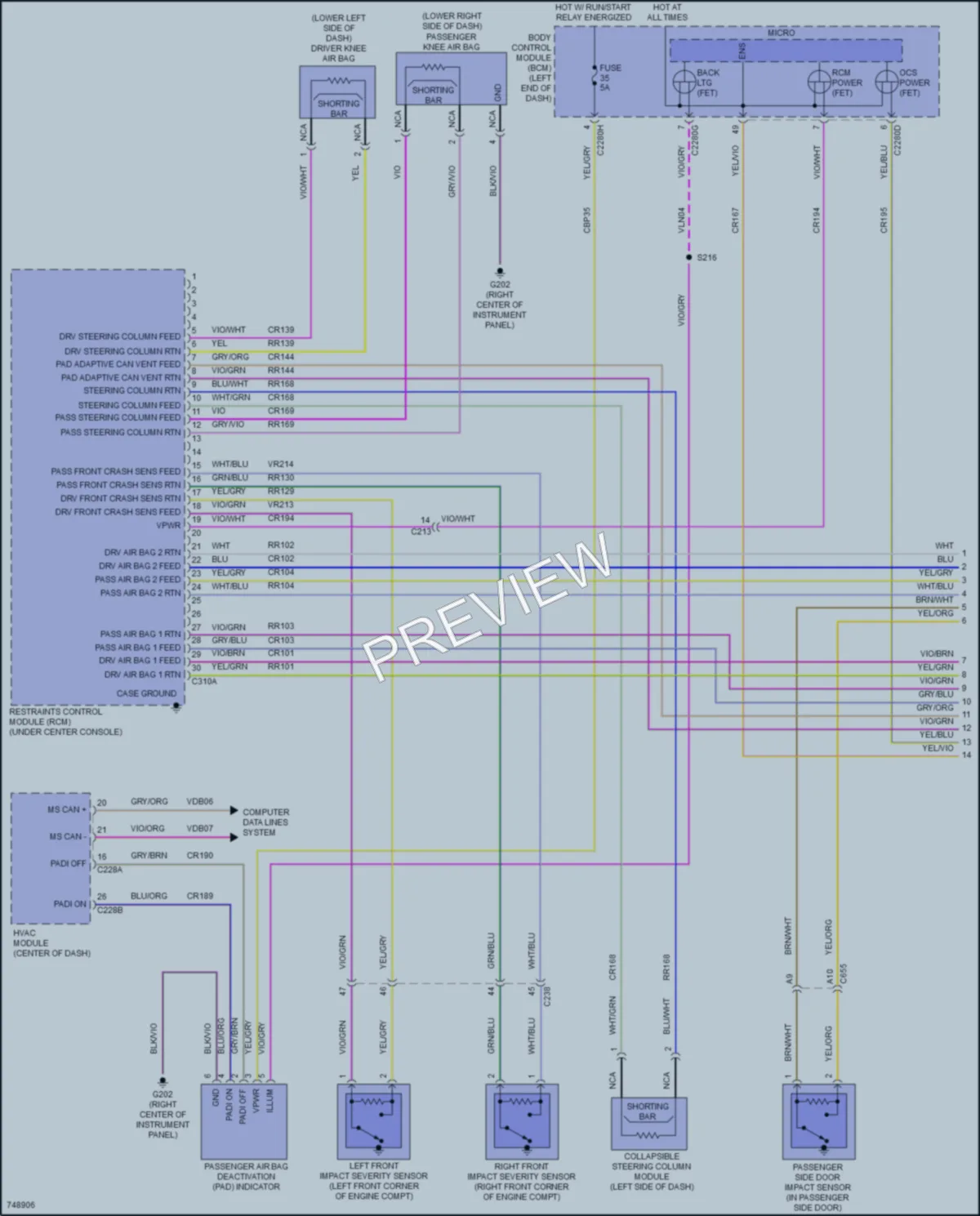 2021 Ford Edge Supplemental Restraints wiring diagram preview