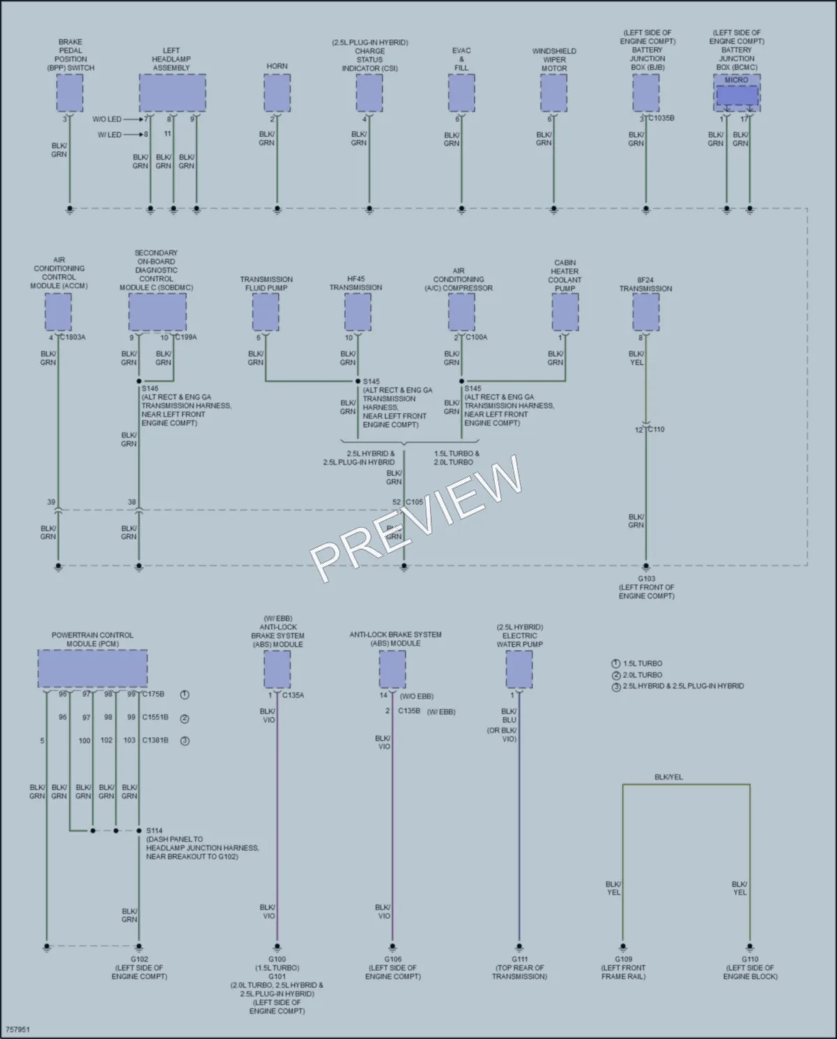 2021 Ford Escape Ground Distribution wiring diagram preview