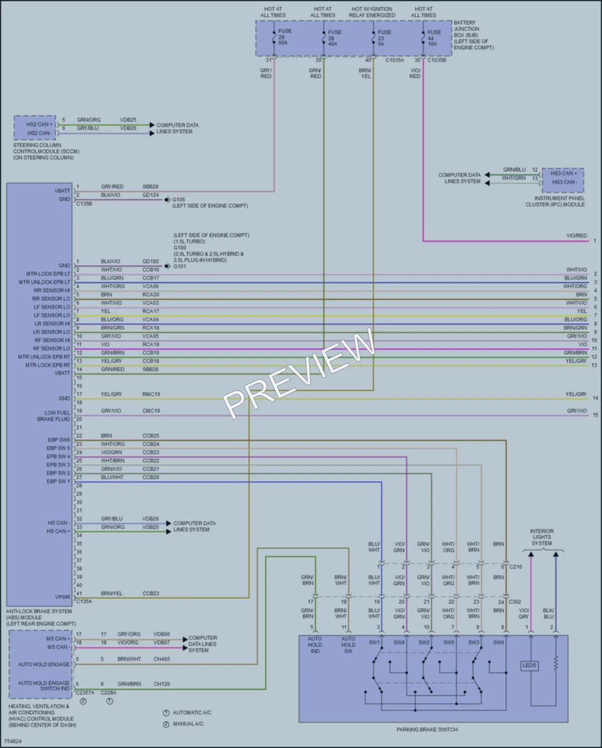 2021 Ford EscapeHybrid Anti Lock Brakes wiring diagram preview