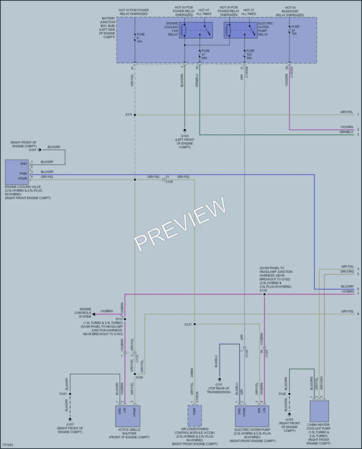 2021 Ford EscapeHybrid Cooling Fan wiring diagram preview